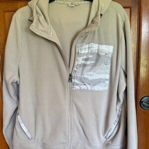 Free Country Hooded jacket XL  Beige With Camouflage Pocket & Trim